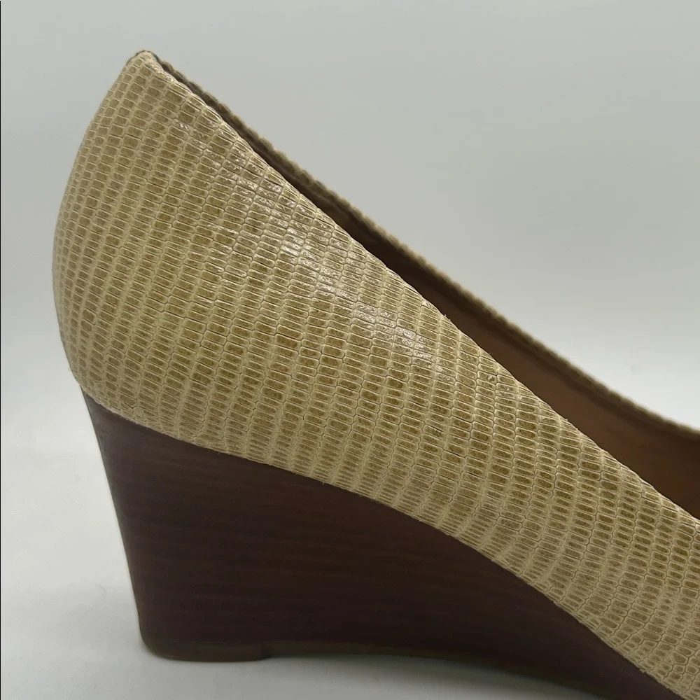 Tory Burch Sexy Tan Peep-Toe Wedge Heel Shoes **Size 8.5** 🔥🔥 - Picture 7 of 12